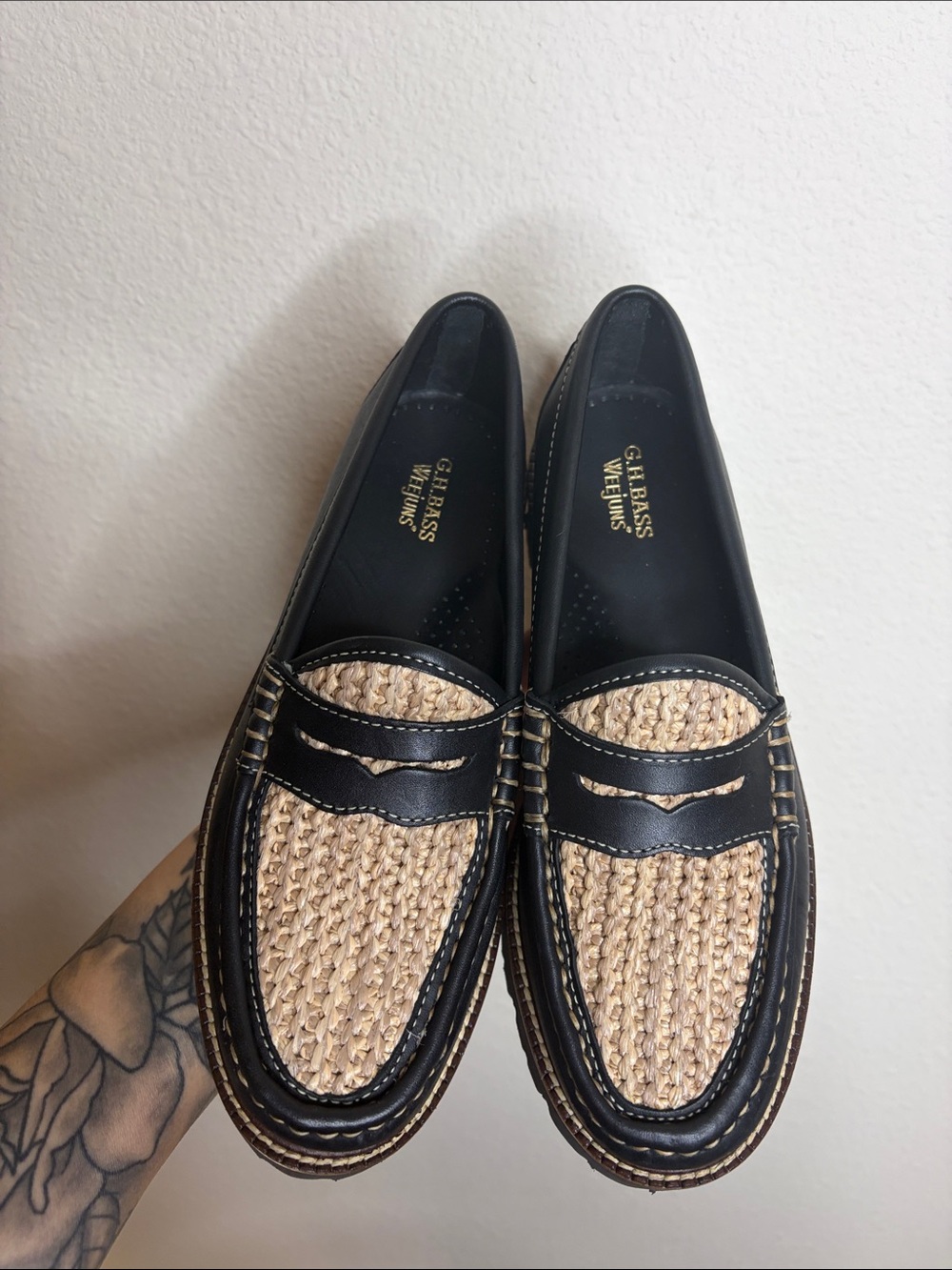 G.H. Bass | Whitney Raffia Super Lug Loafers Size 7 NWOB - Picture 3 of 7